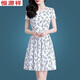 Hengyuanxiang ice silk floral dress mid-length 2025 new fashionable print middle-aged and elderly mothers dress to look slim skirt Ice silk 9904 skirt 5XL 165-180Jin[Jin equals 0.5 kg]