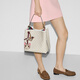 Gucci Gucci Gg Emblem -Serie mittelschwerer Bucket -Beutel Beige und Weiß beide Größe