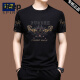 
JEEP SPIRIT high-end short-sleeved T-shirt for men ice silk half-sleeved summer sweatshirt mercerated cotton embroidered loose middle-aged top trend X733 black M 165 [recommended 100-120 Jin [Jin equals 0.5 kg]]