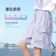 迪士尼（Disney）女童短袖套装夏季薄款儿童2025新款速干运动服童装两件套夏装10岁 9922白色+18442紫色 150 cm
