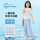 Yoyo one (Yoyo one) girls set summer thin children 2025 new fashionable girls big children summer short-sleeved wide-leg pants two-piece set [two-piece set] 19060 white + 15277 blue 170 170 cm