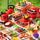 
Chi Xing Children's House Playing Kitchen Cut-Assisted Kitchenware for Boys and Girls 3 Baby 3-9 Years Old Cooking and Cooking Set [Select New House Playing Kitchenware] [Large Size] 43-Piece Set (Simulated Kitchenware + BBQ)