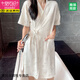
Modal kimono nightgown for women summer pure cotton short-sleeved bathrobe Japanese thin Yugui dog pajamas Japanese mid-length nightgown summer 653 L (recommended 110-135 Jin [Jin equals 0.5 kg])