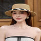 Handu Yishe HSTYLE Handu Yishe Spring and Summer French Flat Top Straw Hat Girl Elegant Top Hat Sun Hat Wide Essential Seaside Vacation Hat Khaki
