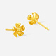 Saturday Fu Flower Gold Earrings Women's Football Gold Earrings Birthday Gift Price A0915203 Approximately 0.91g One Pair