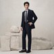 Guillaume suit suit men's zero-dye advanced wedding suit retro blue casual business formal anti-wrinkle suit jacket Prussian blue top + pants 46