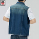 Aemape Apple Light Color 2025 Nuevo chaleco de mezclilla hombres sueltos de gran tamaño retro Horse Clip Workwear Chaqueta de marca moderna Men 6231# Retro Blue L (sugerido 130-145Jin [Jin equivale a 0.5 kg])