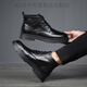 KLWP Hong Kong luxury high-end first-tier brand leather shoes for men new style of mid-low leather pointed-toe Martin boots business formal wear men black single shoes - 39 -