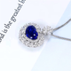 HEEKAIYI Royal Sapphire Necklace Women's Diamond Pendant Luxury Jewelry Chinese Valentine's Day Birthday Gift for Wife and Girlfriend <Supports Re-inspection> 2.98 carat pendant + 18K gold chain