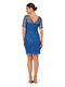 Adrianna Papell Women's Beaded Floral Short Dress, Blue Horizon Blue Horizon 8