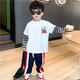 Guanmao Pei Cartoon Cotton T-Shirt Boy Basis Frühlings- und Herbstkinder zweiteiliger gefälschter langärmeliger Junge Bao Guangzhou 13 Reihen Spleiß Baumwolle lose C983 Weiß One Size 110