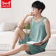 Catman MIIOW men's pajamas men's summer modal thin short-sleeved suit men's home clothing Jin [Jin equals 0.5 kg] plus size two-piece set 12026 [Modal suit] L [Suggested 100-140 Jin [Jin equals 0.5 kg]]