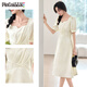 
PinCai Dress for women, gentle girls first love skirt, light luxury pearl chain dress, slim short-sleeved dress P52Q063