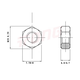 XMSJ Dongming Edelstahl sechseckiger Nuss sechseckiger Verdickter Nuss M12250