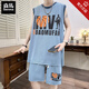 Semir ice silk quick-drying vest boy 12-15-year-old teenager sleeveless T-shirt 13 children's summer basketball suit 6636 dark gray (vl+shorts) Quality upgrade 2XL 140-160Jin [Jin equals 0.5 kg]