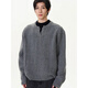 COLORFUL GEMS American retro twist sweater men's lazy Henry collar loose sweater gray L