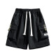 NASA [Summer thin loose] Functional tooling shorts for men straight-leg casual sports five-point pants NASA-718 Black 3XL