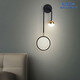 
XMSJ wall lamp bedroom bedside lamp modern simple Nordic creative living room background wall lamp corridor light luxury LED lamp YX1048 black 38m+ warm light