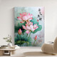 中国风高颜值荷花diy填充涂色手工绘丙烯荷气生财油彩画 hy14066 60*80cm加厚实木内框+装饰外框