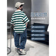 
McTicco boys summer suit new children's summer sports polo short-sleeved pants fashionable and handsome big boys 9850 stripes + 5730 dark gray suit 140