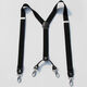 Changyin four-clip strap clip hook overalls 2.5cm wide suspender belt Fashion hook suspender clip trendy hook black 2.5cm