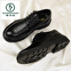 Woodpecker Sandales en cuir masculin 2025 Été Nouveau style respirant Hollow Casual Business Formal Ush Mesh seme épaisse avec des trous, Chaussures en cuir punché noir A15262 pour hommes 41