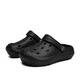 Guanmaopei Kinder weicher Bodenloch Schuhe für Jungen und Mädchen Sandalen Haus im Freien Gartenschuhe schwarz 24
