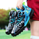 Hongxing Sabla de fútbol para niños de tamaño infantil para niños Tf Spikes Broken Botón de rotación Hombres Zapatos para niños Entrenamiento de estudiantes primarios y secundarios de la escuela secundaria 9896 Negro 32