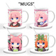 Boda de flores periféricas de cinco tamaños Nakano Miku Four Hojas de hojas de agua de alto valor anime XR1349-Taza exquisita de puñado de puñado blanco [Taza + cuchara]