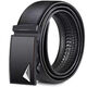 New men's belt automatic business fashion middle-aged casual pants belt versatile youth belt Korean style pants belt simple black square belt + buckle 120cm