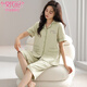 Modal Pure Cotton Pyjamas für Frauen im Sommer Neue Strickjacke Revers in Kurzärärmelte, gelöste Hose Lose großer Freizeitbekleidungsanzug für Frauen NX9898 3XL Frauen