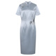 
Pink blue wardrobe [Chinese style] 2025 summer dress Xi grandma acetic cheongsam dress dress 552L683 Tamsui blue S