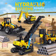 LEGO Engineering Truck Excavator Hidráulico Bulldozer Crane Asamblea de carretilla Morder