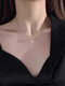 Junpo IDo18K gold diamond necklace rose gold letter pendant light luxury simple versatile clavicle chain Valentine's Day gift as shown in the picture