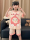 Pyjamas Girls Pure Cotton Sommer Kurzarm 2025 Neue Kinder niedliche Cartoon Girls Home Clothing Medium und große Kinderset 831 100 [8 Codes] 100-110 cm 30-40jin [Jin gleich 0,5 kg]