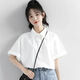 Zi Xinyue [9877 Menschen gelobt] 2022 Neues Sommer Pure White Work Clothes Kurzärärmelte Hemd für Frauen Sommer loser koreanischer Studentin weißes Kurzärärmel-Hemd empfohlen 100-110jin [Jin ist gleich 0,5 kg]