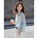 Demana Letter Party Spring and Autumn Dopamine Lyocell Gradient Print Lapel Shirt Light Shirt Women's Top