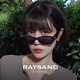 RAYSAND欧美复古小框猫眼墨镜男女UNREALUV400偏光太阳镜 黑色【UV400偏光防眩光】