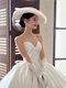 CLCEY Wedding Gloves Bridal Dress Satin French Retro Lace Hand Sleeve White Long Wedding Sleeve Arm Cover White Satin Pleated Style About 40cm