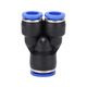 EXSN pneumatic PY equal diameter/PW variable diameter Y-type three-way pneumatic trachea quick plug connector blue plastic connector PW8-6 (5 pieces)