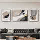 He Jiangong black, white and gray abstract art sofa background wall decorative painting sense living room hanging painting modern simple three JD13782 60*80 left and right 110*80