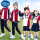 迪士尼小学生校服夏装短袖毕业运动服儿童班服套装学院风幼儿园夏季园服 6623男生红色【袜子+徽章】 100 cm