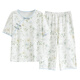 Summer Damen Kurzärärmelte Pyjamas Set Cotton Dünne neue chinesische Baumwoll-Baumwollhosen Hauskleidung können draußen getragen werden und beiläufig lzy9911 m (empfohlen 75-95jin [Jin gleich 0,5 kg])