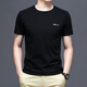Playboy (Playboy) Herren Pure Cotton T-Shirt Herren kurzärmelig Sommer mittleren Alters und junger Männer runder Hals halbärmelig Top T-Shirt Dunkelgrün 7018 m für 100-120 Jin [Jin entspricht 0,5 kg]