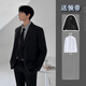 Lieyan suit complete set for male teenagers, high school students, college students, male graduation defense, interview, adult ceremony, club set, five pieces, belt + suit + short-sleeved shirt + tie + trousers 2XL. Follow the store for priority delivery