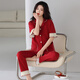 Langsha (Langsha) pareja casada pijamas un hombre y una mujer verano delgada algodón puro puro algodón rojo festivo festivo ropa de ropa para el hogar 866 + 766 m mujeres + 2xl 2xl para hombres