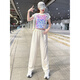 宿莱爵士舞服装女套装小个子2025款广场舞运动jazz跳舞夏季走秀演出服 玫红色潮酷亮面反光运动长裤6623 M