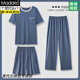 Modal Herren Pyjamas Sommer kurzärmelige Hose dreiteiliger Set cool und dünner Stil großer Größe für Herren-Heimkleidung QKM1694-3 4xl