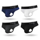 Color sólido de la cintura baja para hombres u convexo elástico de hielo apretado seda sexy t-to-touter ropa interior suave de la cadera transpirable t-toser deportes blancos 1 par xl