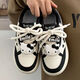 Xianxiu Nuevos zapatos de pan rosa para niños y niñas espesas Solas informales 9905 Negro 30 18.8 cm